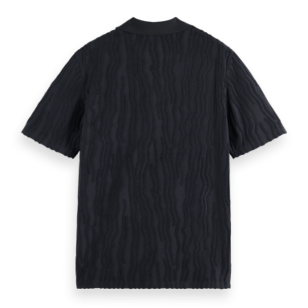 JACQUARD COTTON TERRY RELAXED-FIT POLO
