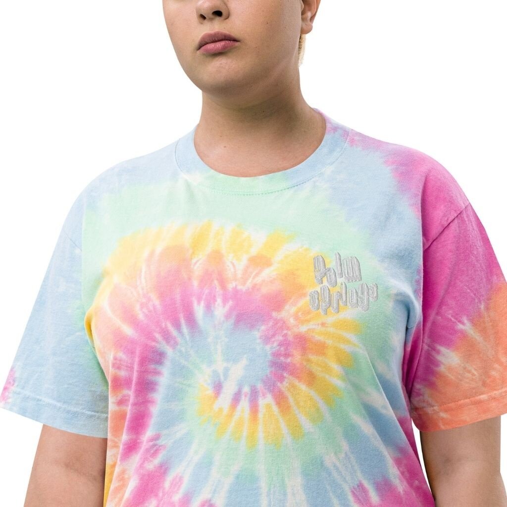 Peepa's Tie Dye Palm Springs Embroidery Unisex Graphic Tee