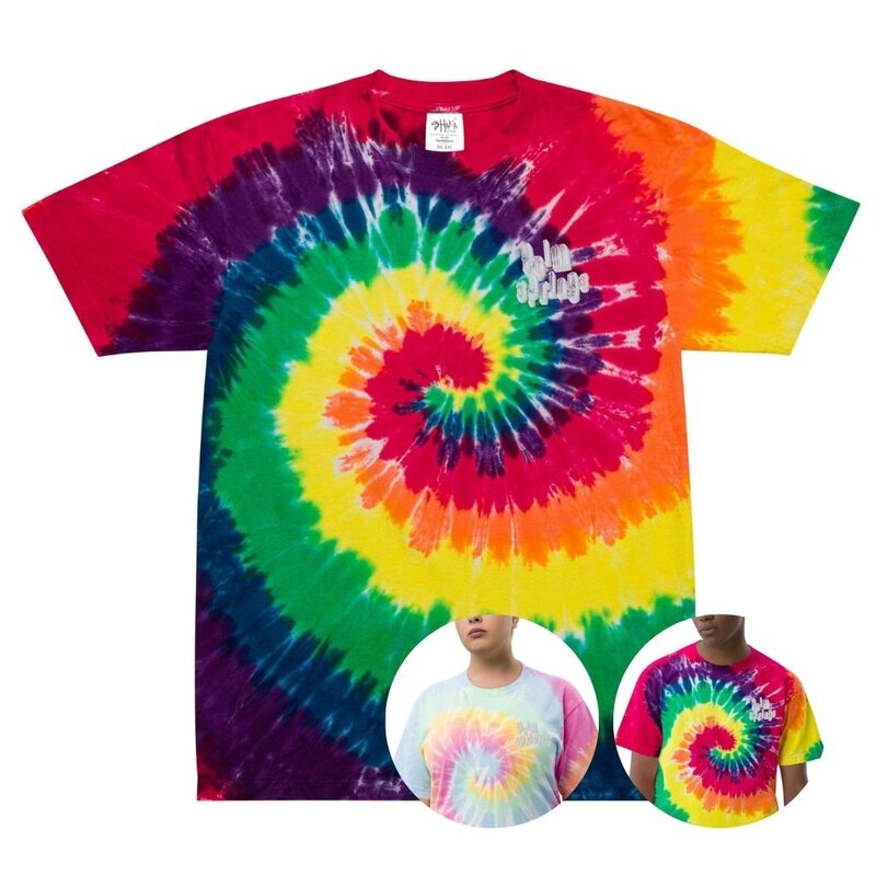 Peepa's Tie Dye Palm Springs Embroidery Unisex Graphic Tee