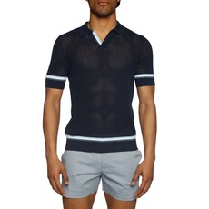 Parke & Ronen SUM25 Cloud Open Craft Mesh Havana Knit Polo