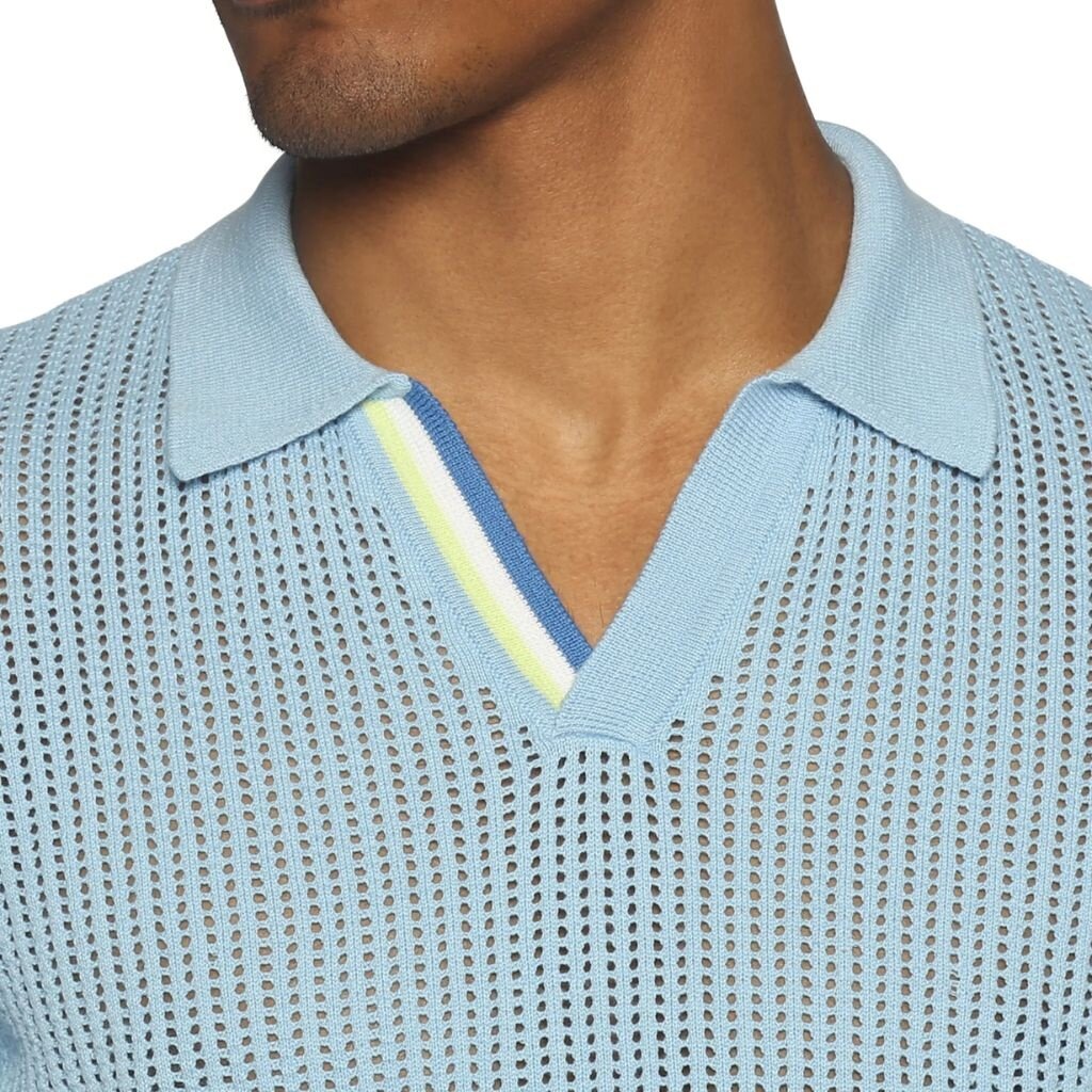 Parke & Ronen SUM25 Cloud Open Craft Mesh Havana Knit Polo