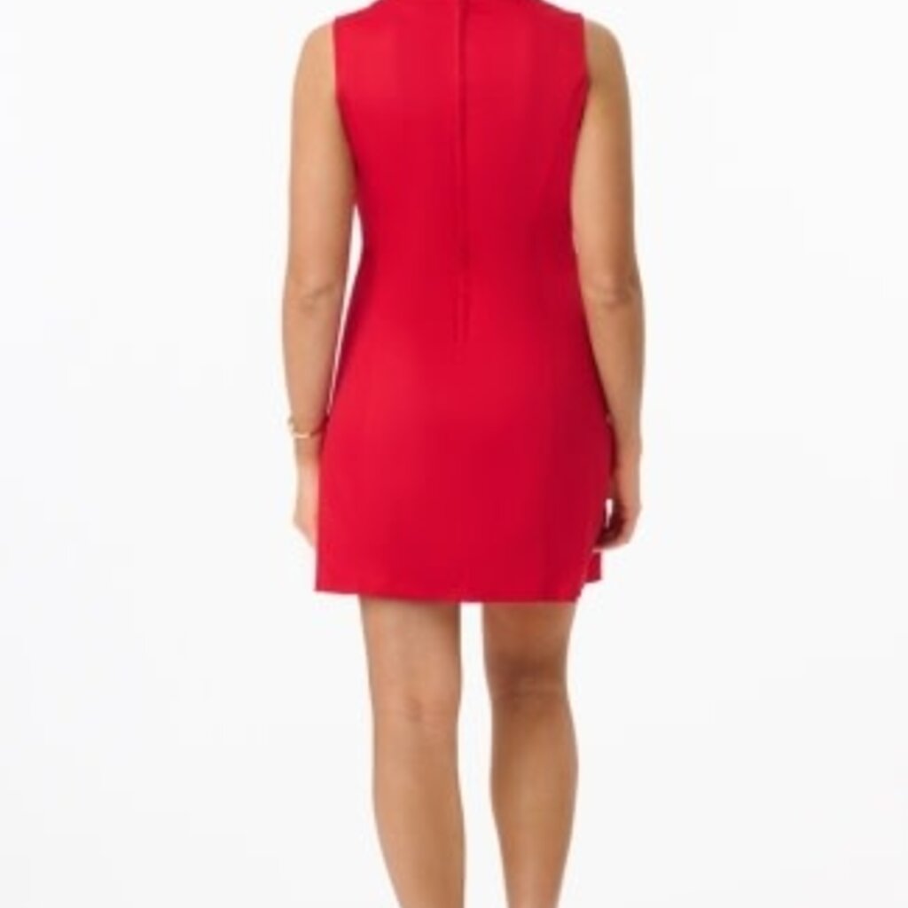 Unique Vintage & Smak Parlour Red Rainbow Pocket Mod Shift Dress