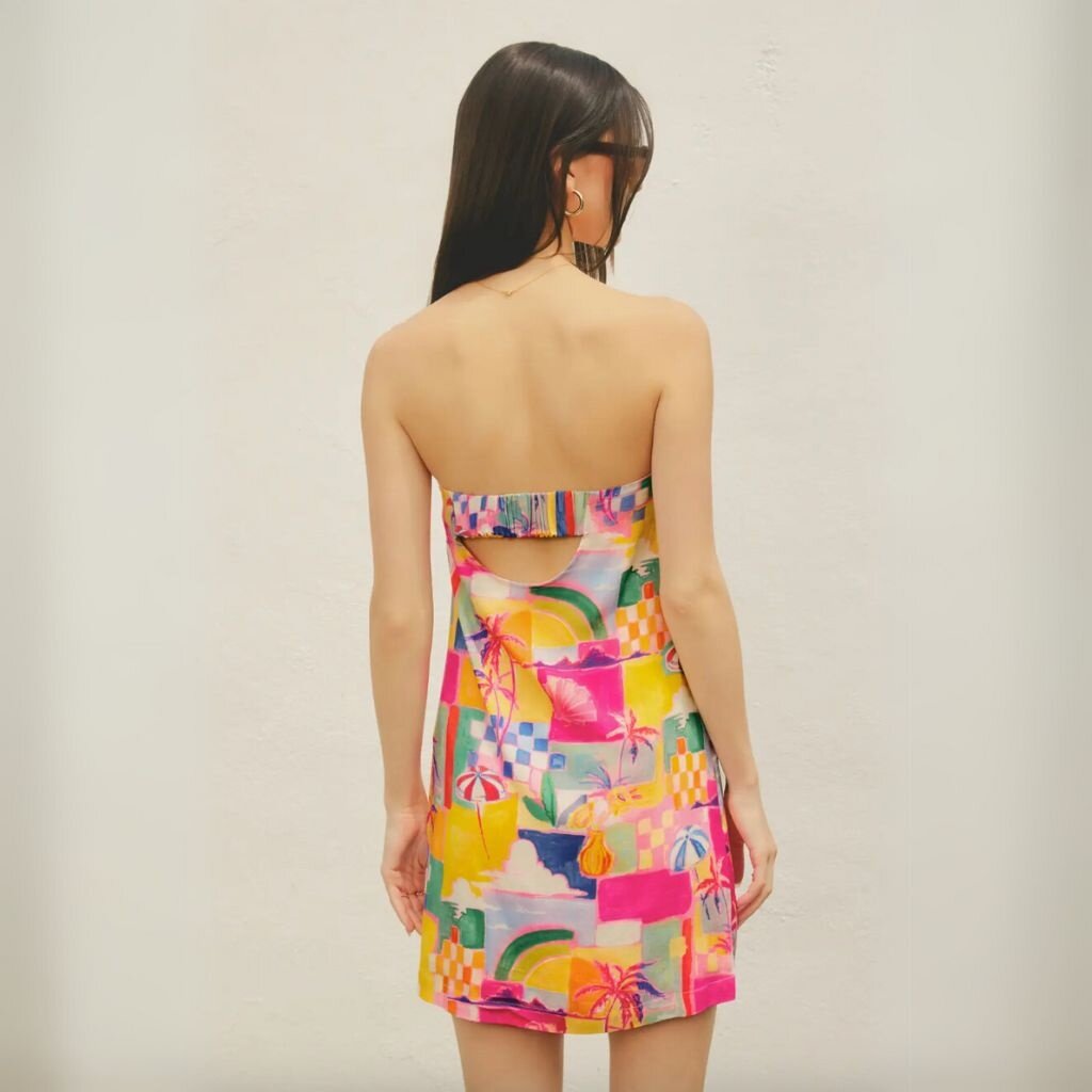 Dress Forum SU25 Island Bahamas Strapless Pull On Mini Dress