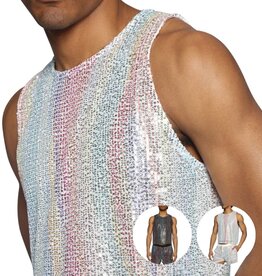 Parke & Ronen PR25 Funfetti Sequin Muscle Tee
