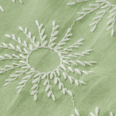 EMBROIDERED COTTON/LINEN BERMUDA SHORT