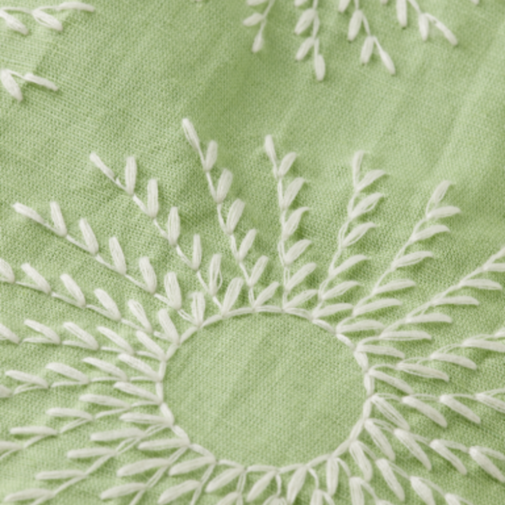 EMBROIDERED SHORT-SLEEVED LINEN-BLEND RELAXED-FIT SHIRT