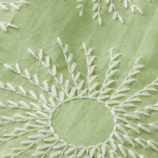 EMBROIDERED SHORT-SLEEVED LINEN-BLEND RELAXED-FIT SHIRT