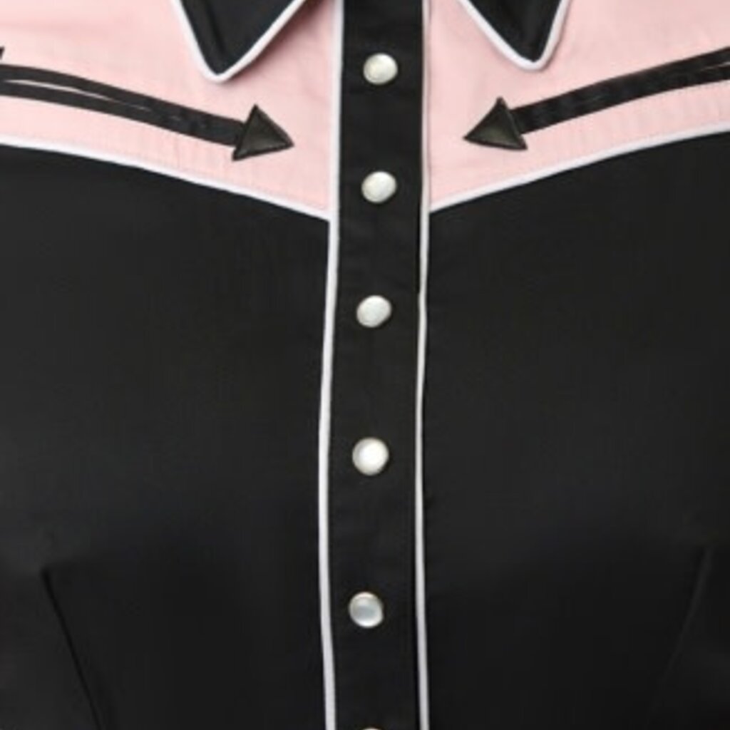 Unique Vintage & Smak Parlour 1950s Black & Pink Rodeo Ready Romper