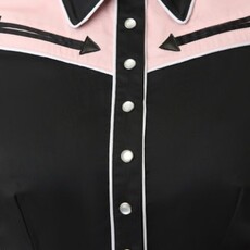 Unique Vintage & Smak Parlour 1950s Black & Pink Rodeo Ready Romper