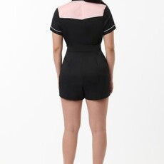 Unique Vintage & Smak Parlour 1950s Black & Pink Rodeo Ready Romper