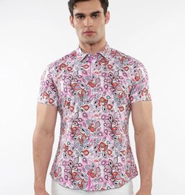 ST33LE (Steele) SUM25 ST 9322 Fuchsia/Pink Fauna Printed Knit Shirt