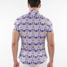 ST33LE (Steele) SUM25 ST 9324 Purple/Gold Floral Printed Knit Shirt
