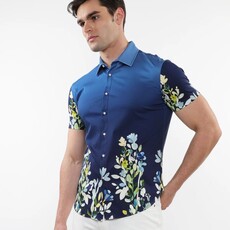 ST33LE (Steele) SUM25 ST 9316 Marine/Gradient Floral Print Knit Shirt