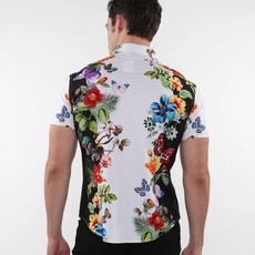 ST33LE (Steele) SUM25 ST 9317 Black/Rainbow Butterflies Print Knit Shirt
