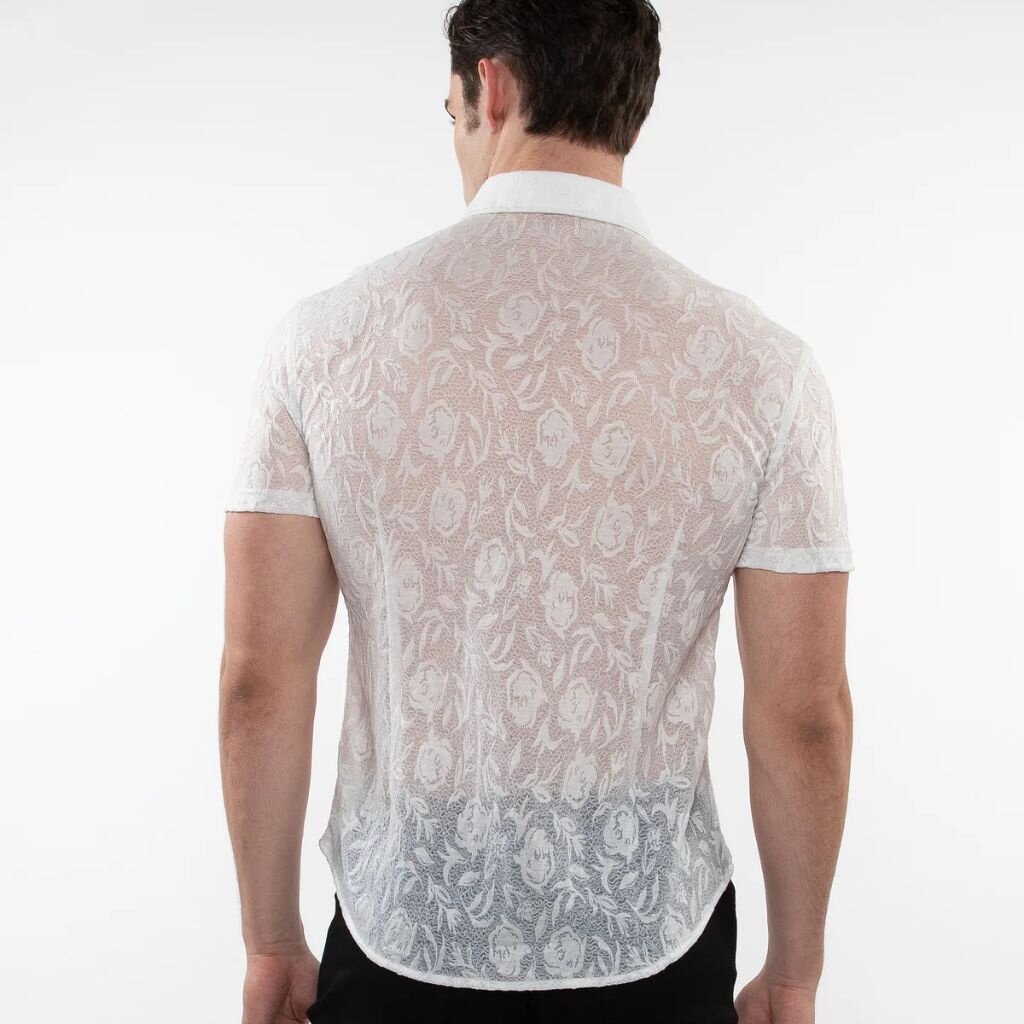 ST33LE (Steele) SUM25 ST 24056 Roses and Leaves Gossmer Shirt