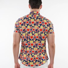 ST33LE (Steele) SUM25 ST 9315 Sapphire/Persimmon Hearts Printed Knit Shirt