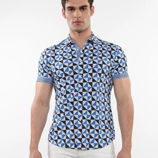 ST33LE (Steele) SUM25 ST 26021 Blue Sail/Navy Triangles Printed Performance Shirt