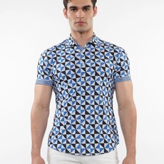 ST33LE (Steele) SUM25 ST 26021 Blue Sail/Navy Triangles Printed Performance Shirt