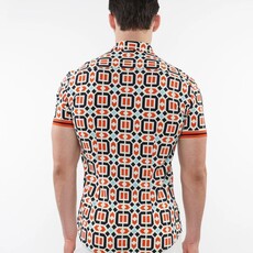 ST33LE (Steele) SUM25 ST 26023 Rust/Marine Tiles Print Performance Shirt