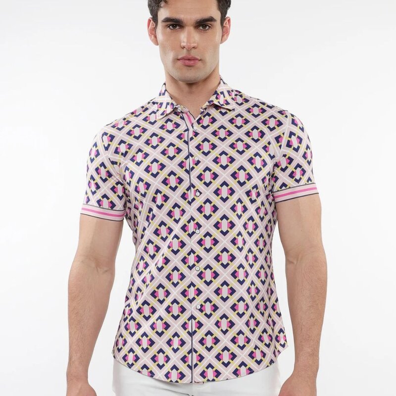 ST33LE (Steele) SUM25 ST 26024 Blush/Navy Parquet Print Performance Shit