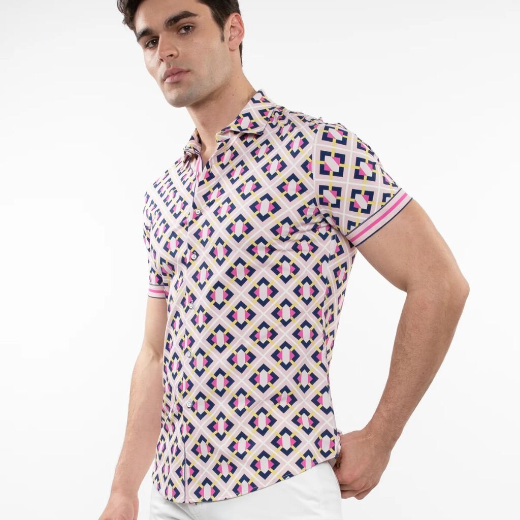 ST33LE (Steele) SUM25 ST 26024 Blush/Navy Parquet Print Performance Shit