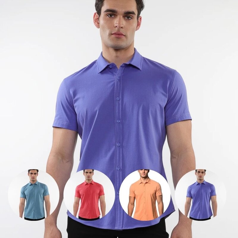 ST33LE (Steele) SUM25 ST 963 Solid Stretch Jersey Knit Shirt