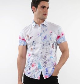 ST33LE (Steele) SUM25 ST 9318 Blue/Teal Watercolor Printed Knit Shirt