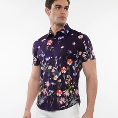 ST33LE (Steele) SUM25 ST 9320 Purple/Multi Blooms Printed Knit Shirt