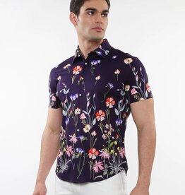 ST33LE (Steele) SUM25 ST 9320 Purple/Multi Blooms Printed Knit Shirt