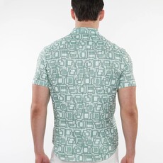 ST33LE (Steele) SUM25 ST 48064 Fern/Mint Squares Open Knit Shirt