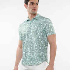 ST33LE (Steele) SUM25 ST 48064 Fern/Mint Squares Open Knit Shirt