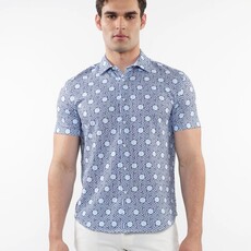 ST33LE (Steele) SUM25 ST 48068 Navy/Cloud Hex Open Knit Shirt