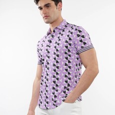 ST33LE (Steele) SUM25 ST 26020 Purple/Black Circles Printed Performance Shirt