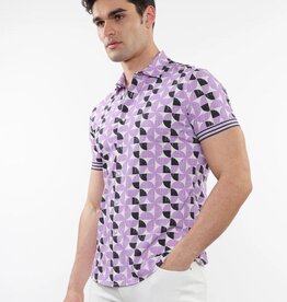 ST33LE (Steele) SUM25 ST 26020 Purple/Black Circles Printed Performance Shirt