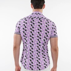ST33LE (Steele) SUM25 ST 26020 Purple/Black Circles Printed Performance Shirt