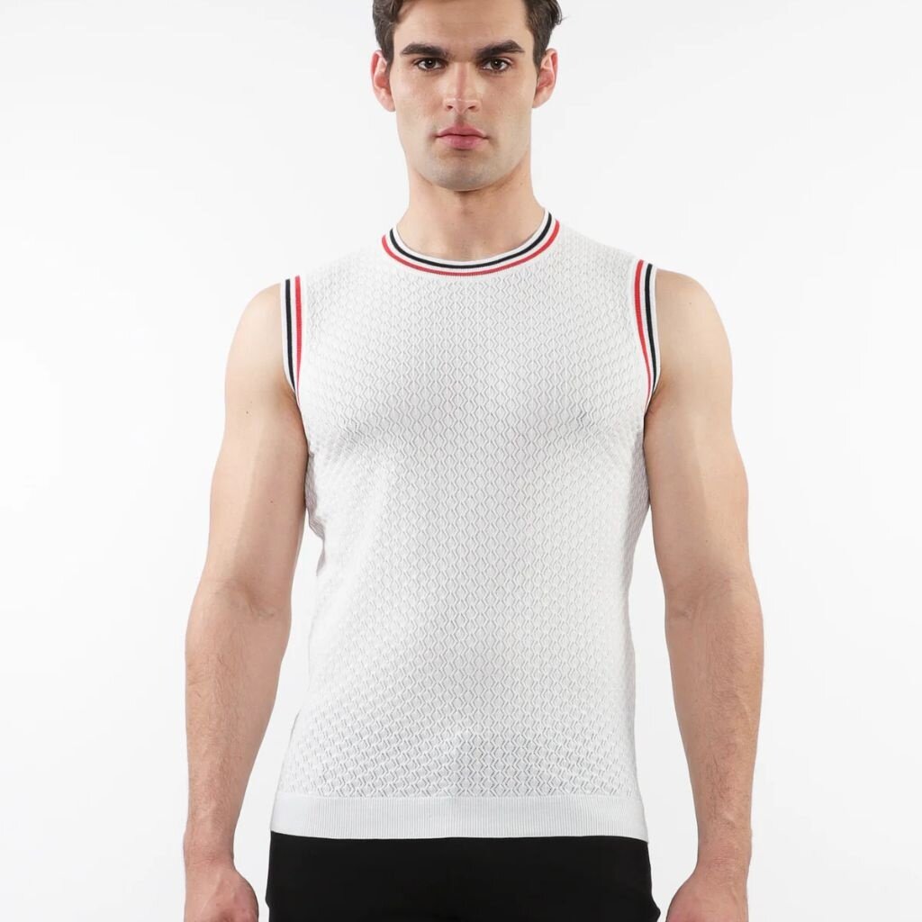 ST33LE (Steele) SUM25 ST 24058 Open KnitTextured Knitted Mesh Vest