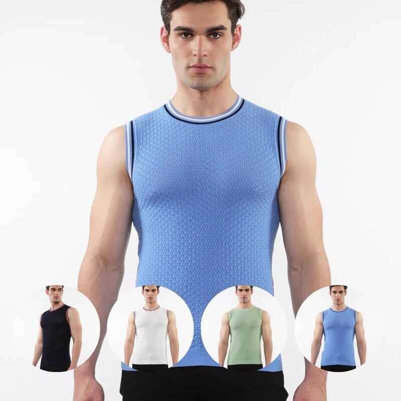 ST33LE (Steele) SUM25 ST 24058 Open KnitTextured Knitted Mesh Vest