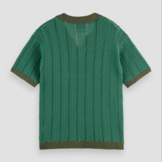 OPEN STRUCTURED KNITTED V-NECK