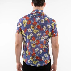 Postmarc SUM25 PM 46038 Purple/Spice Floral Cotton Silk Short Sleeve Shirt