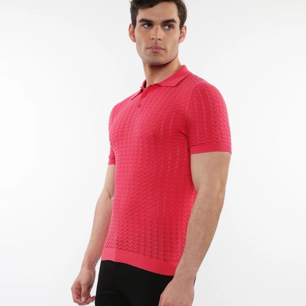 Postmarc SUM25 16236 Chevron Knit Polo