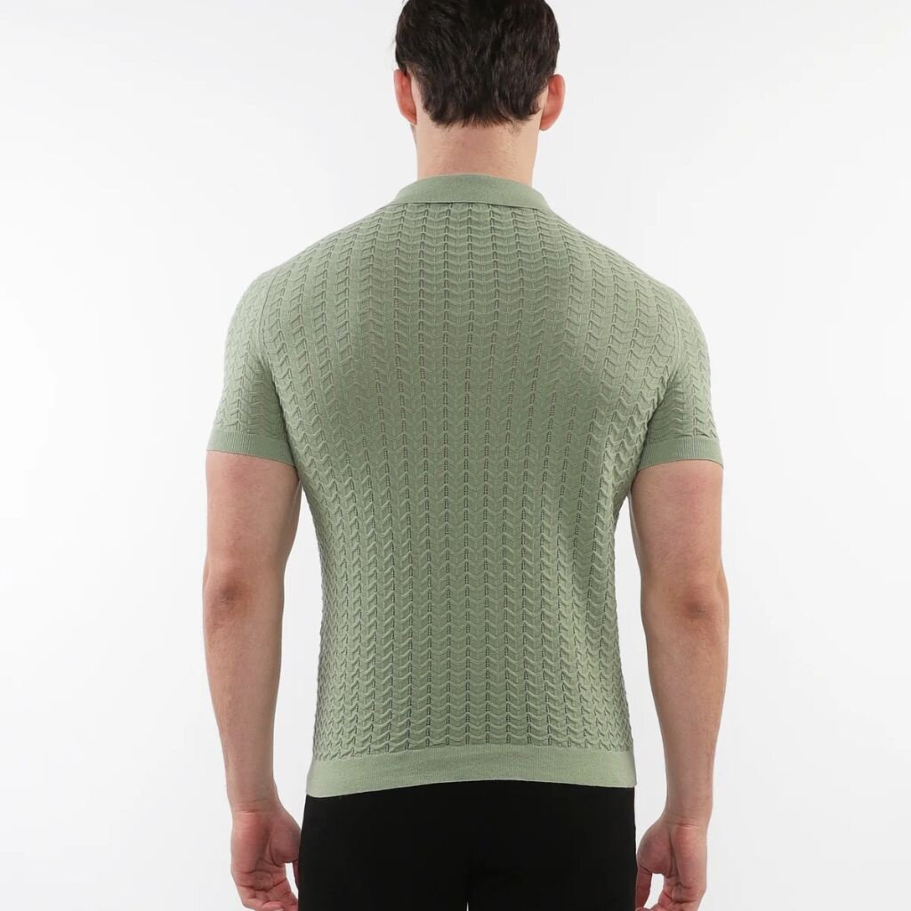 Postmarc SUM25 16236 Chevron Knit Polo