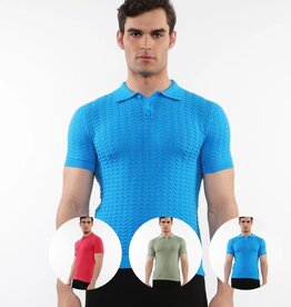 Postmarc SUM25 16236 Chevron Knit Polo