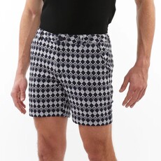 Postmarc SUM25 2537 6" Slate Grey Diamonds Jacquard Chino Short