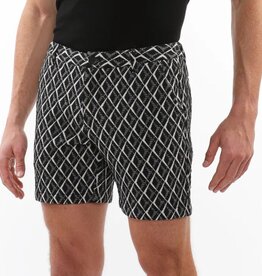 Postmarc SUM25 2538 6" Black/White Crosshatch Jacquard Chino Short