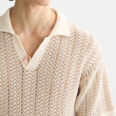 OPEN STRUCTURED KNITTED V-NECK