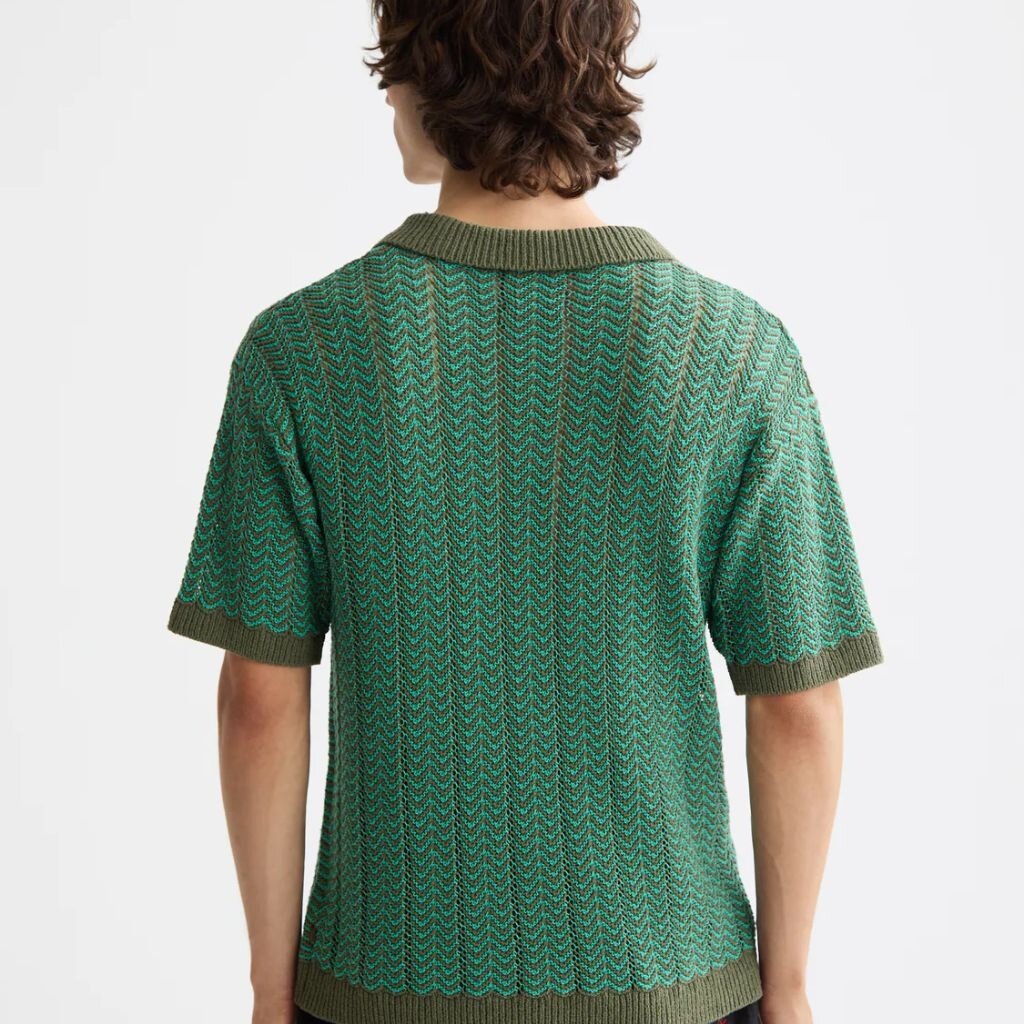OPEN STRUCTURED KNITTED V-NECK