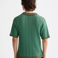 OPEN STRUCTURED KNITTED V-NECK