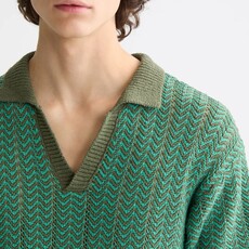 OPEN STRUCTURED KNITTED V-NECK