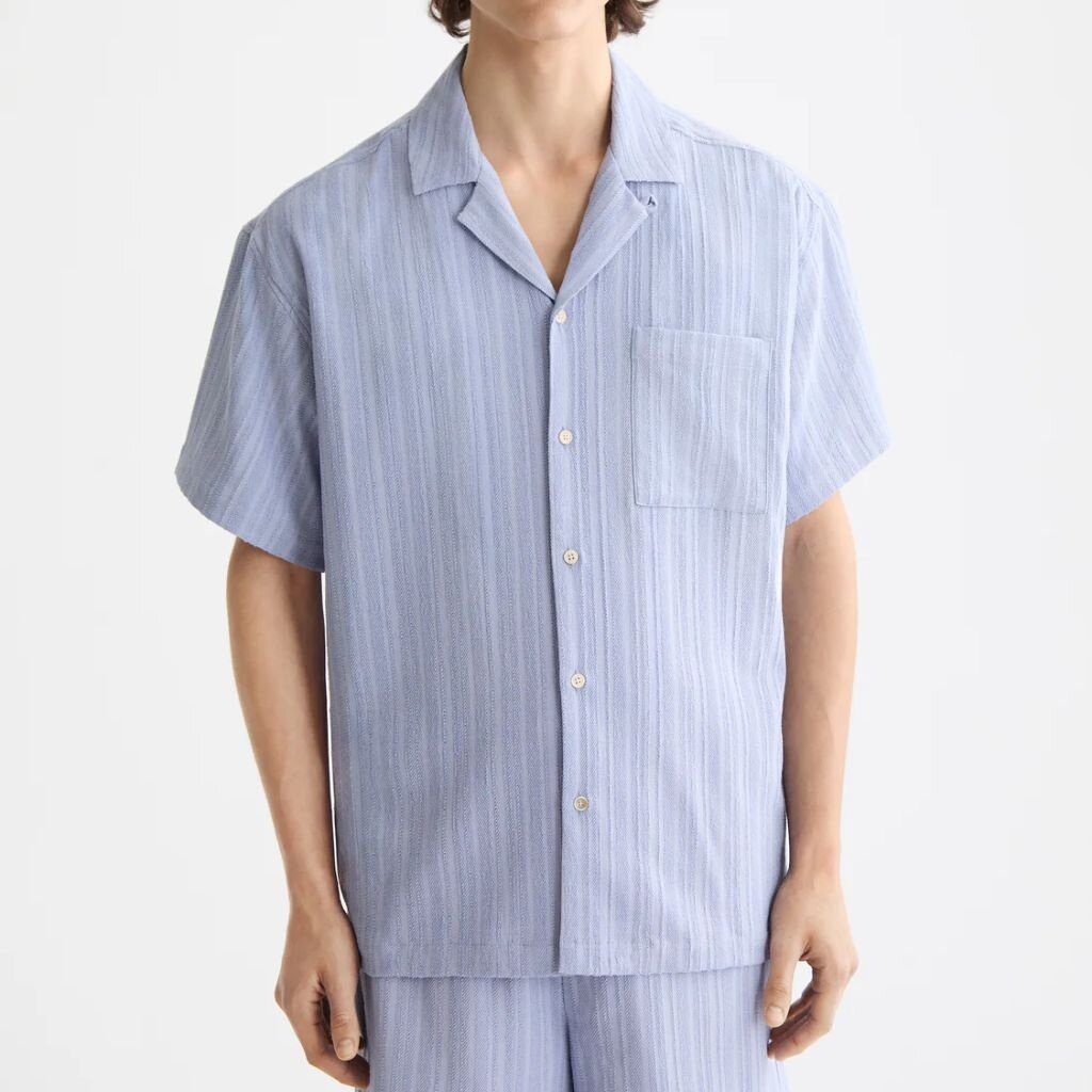 TONAL-STRIPED SHORT-SLEEVED SH