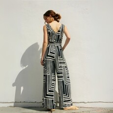 Dress Forum SUM25 Runaway Button Down Sash Belt Jumpsuit